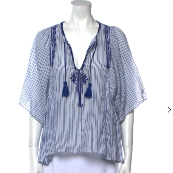 Étoile Isabel Marant Striped V-Neck Blouse - Picture 1 of 3